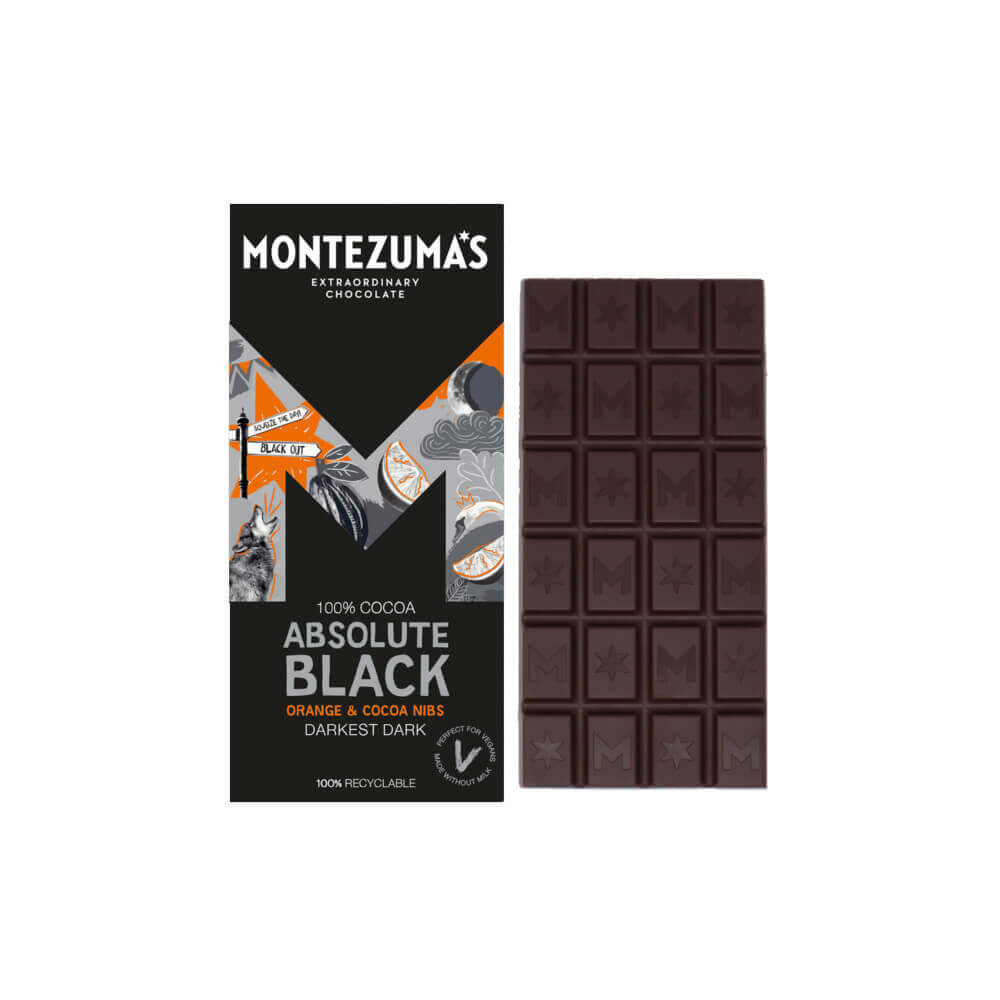 Montezuma's Absolute Black With Orange A Cocoa Nibs 90g